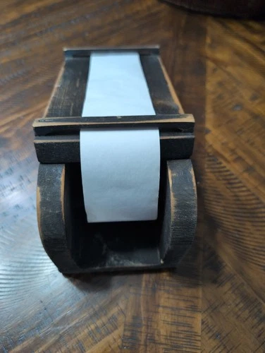 Vintage Wooden Grocery List Paper Roll Holder Rustic Primitive Note Taker 10.5" image 5