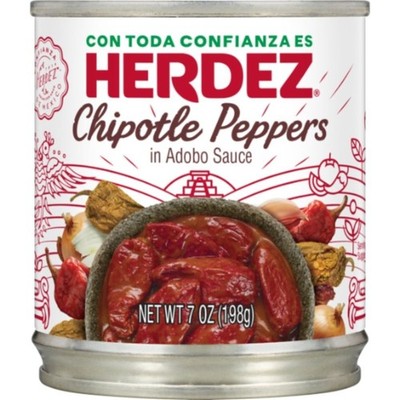 Herdez Peppers Chipotle In Adobo Sauce, 7 Ounces, 12 Cans Per Case