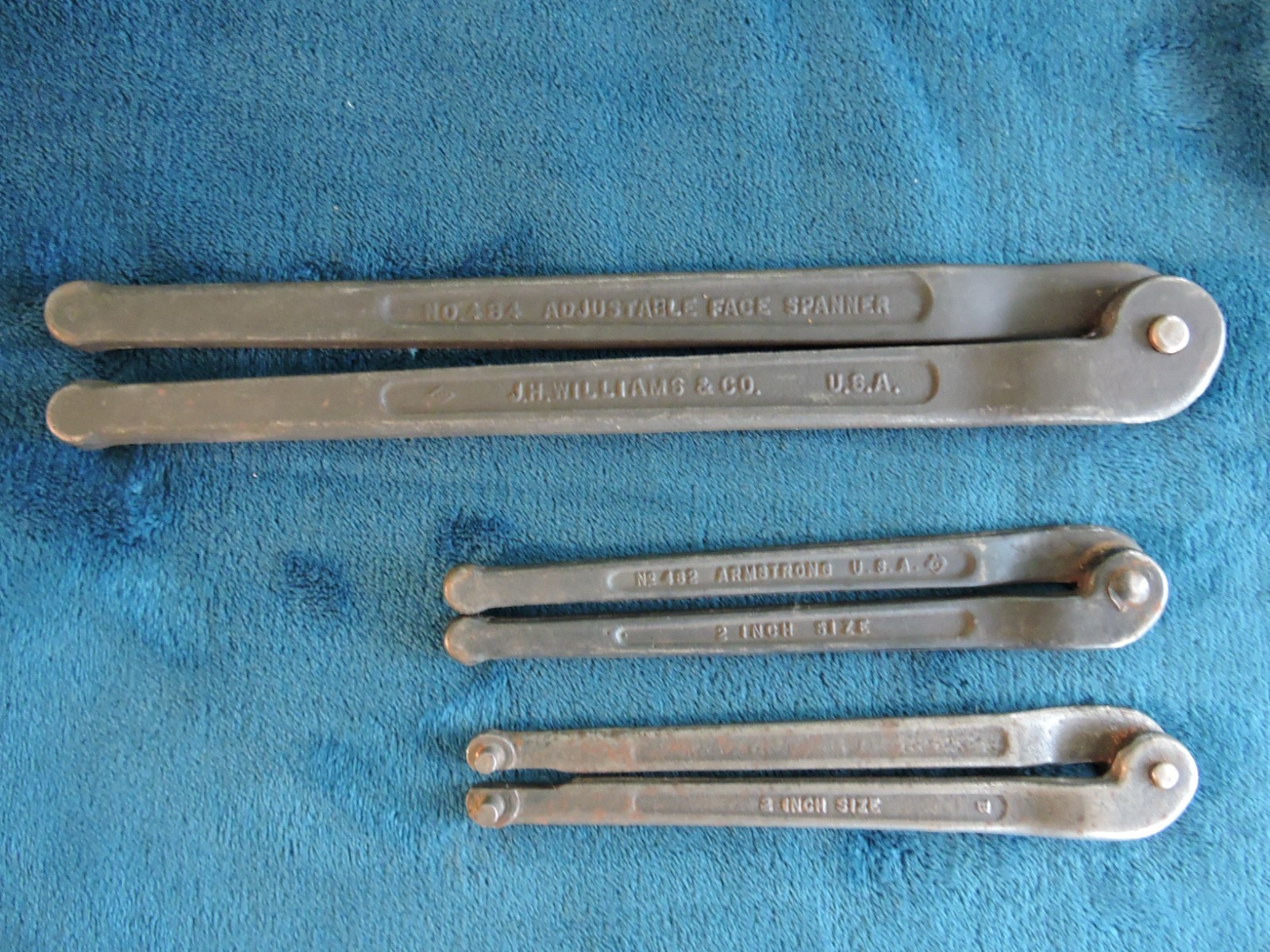 J.H. Williams Adjustable Face Pin Spanner Wrenches  482 & 484 and Armstrong 482.