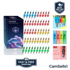 50Pcs Tattoo Cartridge Needles Assorted Mixed Size Round Liner Shader Magnum ...