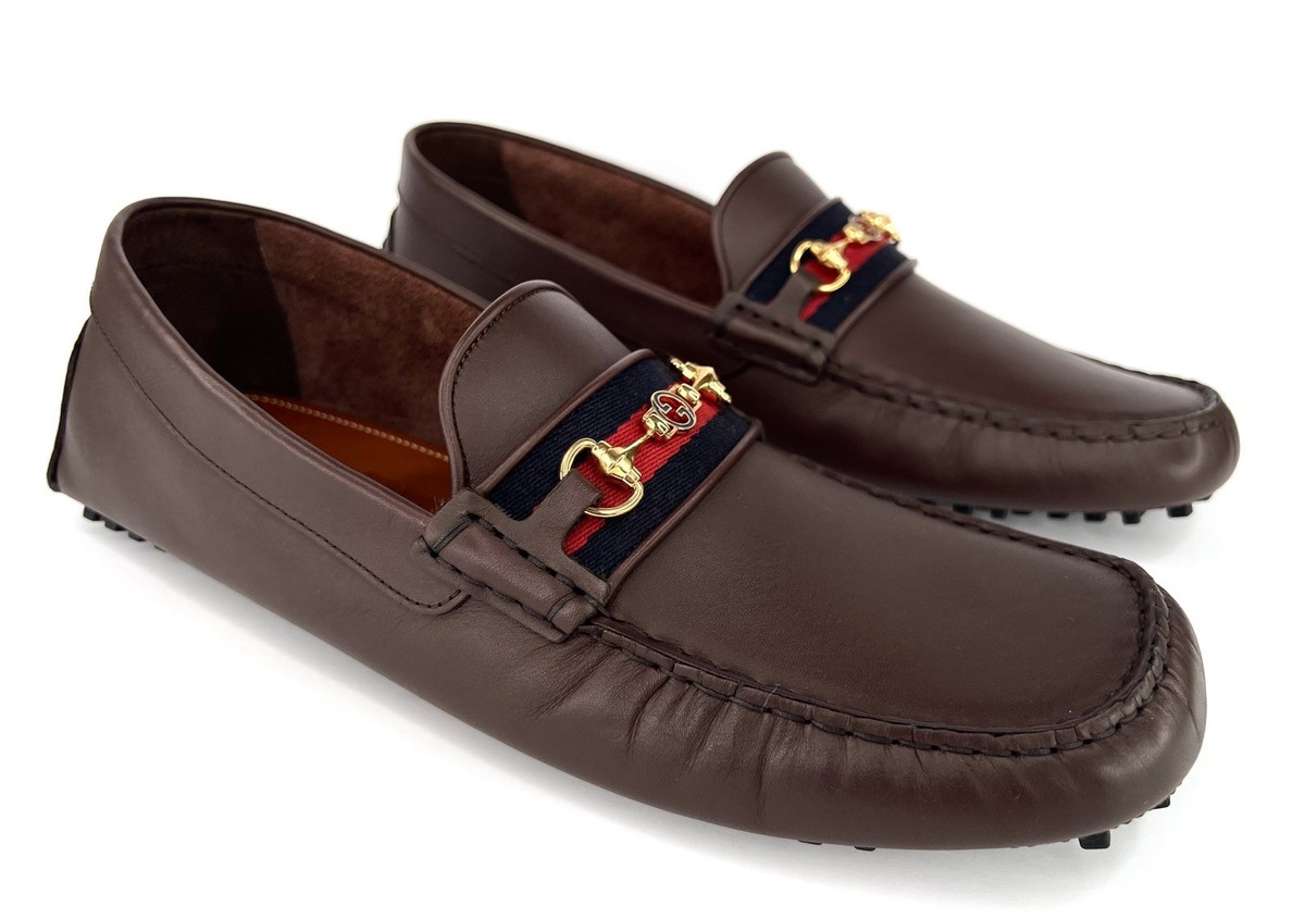 Gucci GG Logo Moccasin Leather Sylvie Driver Loafers UK 12.5  display picture 3