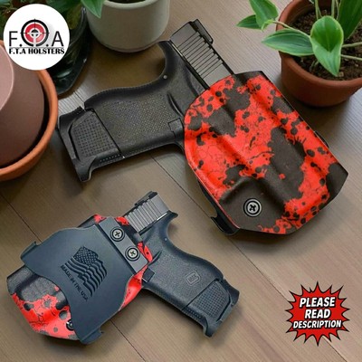 Kydex holster Owb Out side the waist band Emt red splash Paddle Holster