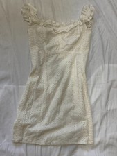 ASTR The Label White Eyelet Mini Dress Lace Detail Size Small
