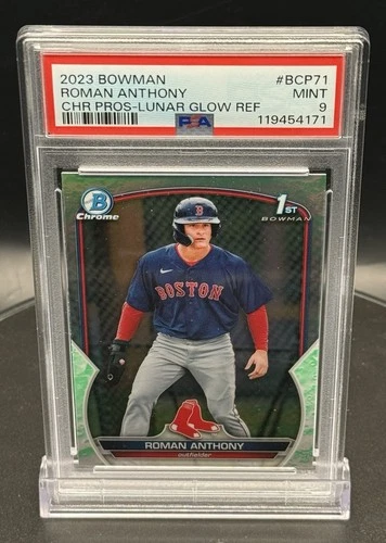 2023 Bowman Chrome ~ Lunar Glow Refractor ~ ROMAN ANTHONY #BCP-71(RC) PSA 9 MINT