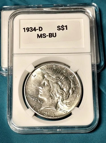 1934-S Peace Dollar - MS BU.  Super rare Only 1.5million Minted