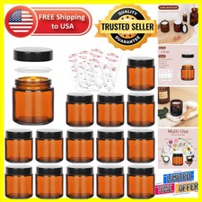 Durable 4 oz Amber Glass Jars with Inner Liners - Perfect for Lotions Crafts