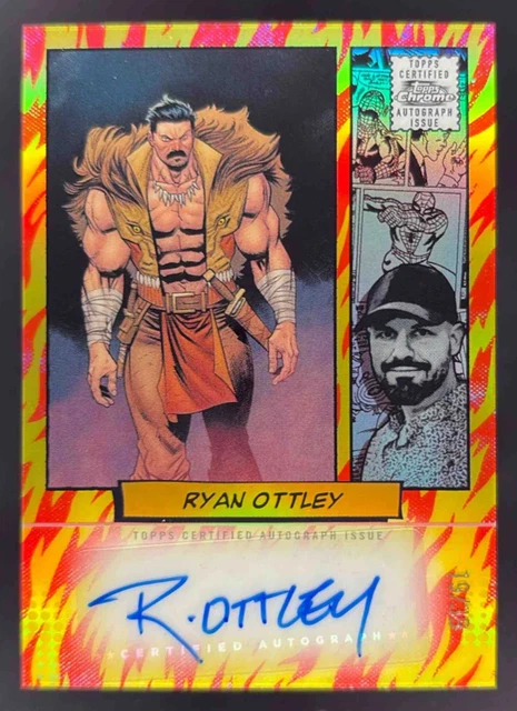 2024 Topps Chrome Marvel Authentic Comic Artist Human Torch Ryan Ottley Autogramm /39