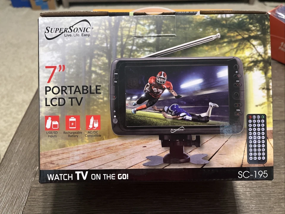 Supersonic SC-195TV 7" SDTV LCD TV - Black New In Box - Image 3 of 4