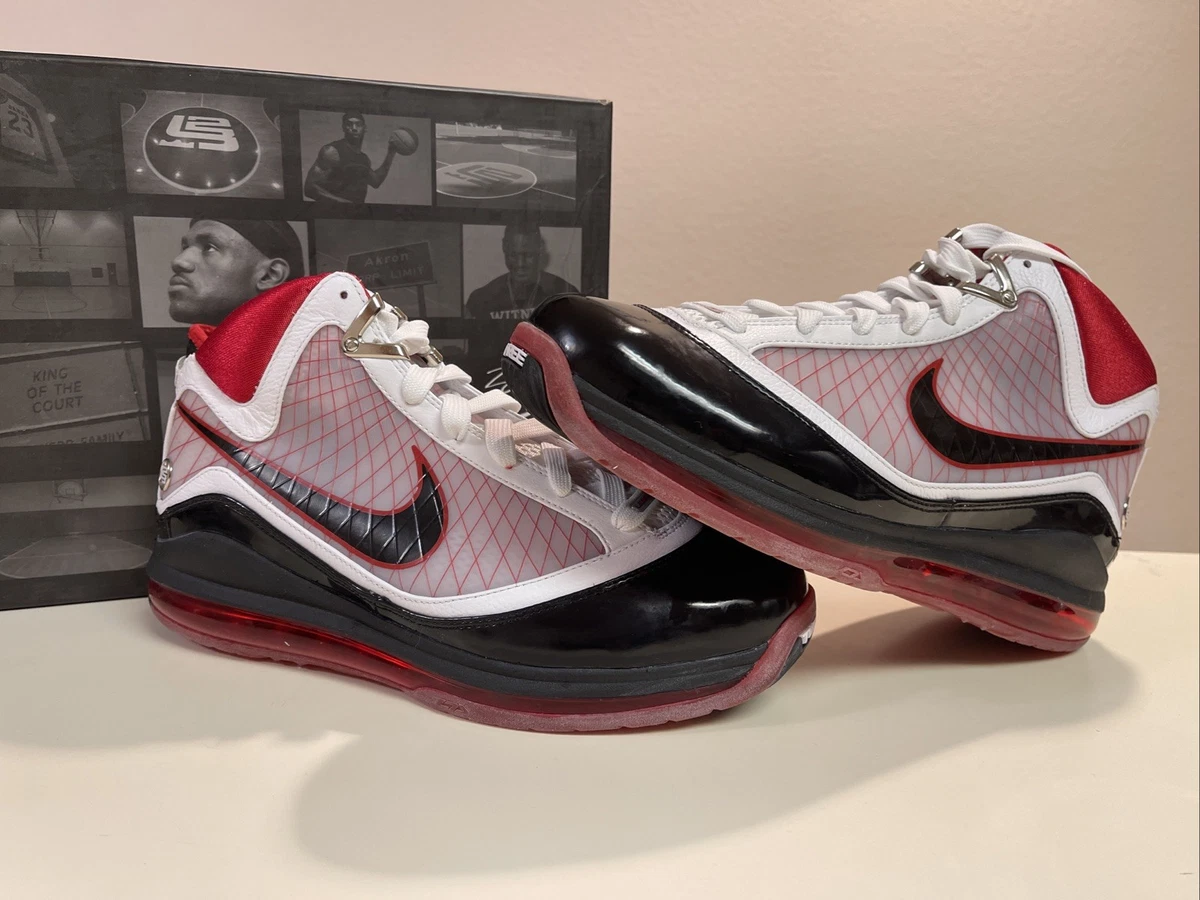 Nike Air Max LeBron 7 White Black Red for Sale 
