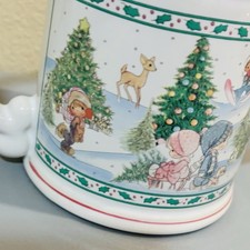 Precious Moments 1994 Porcelain Holiday Christmas Tree Winter Teapot W/ Lid