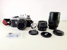 MINT Pentax ME Super 35mm Film Camera w/ set of 3 Prime Lens -Tested 713