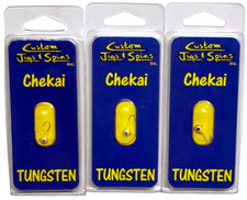 SET OF 3 Custom Jigs & Spins Chekai Tungsten 4mm Clown Ice Fishing Jig