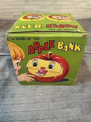 Apple Bank A Windup Toy Vintage With Box