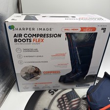 Sharper Image Air Compression Boots Flex Leg Recovery System Small/Medium Blue 