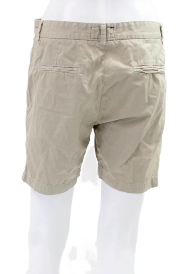 Pantalones Cortos Informales Current/Elliott Mujer Algodón Cremallera Botón Caqui Talla EUR 26 Foto 3 de 4