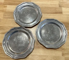 Vintage Wilton Armetale Queen Anne 9" Dinner Salad Luncheon Plates Lot Set 3 RWP