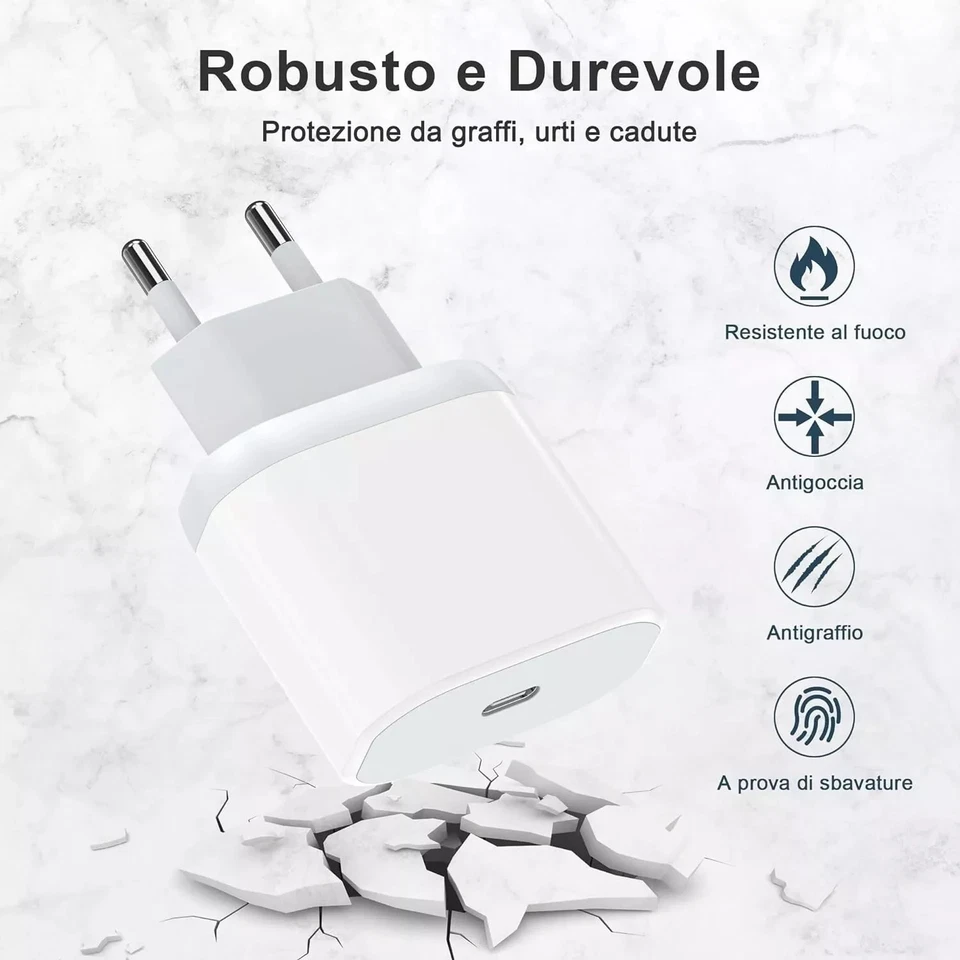 Caricatore iPhone APPLE ORIGINALE con cavo 20W (Bianco) - Immagine 4 di 4