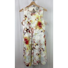 HUNTER BELL 8P Anthropologie Kukka Tea Dress Open Back A-Line Floral Multicolor 