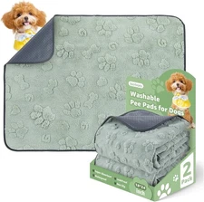 Washable Pee Pads for Dogs: 2 Pack Super Absorbent Reusable Puppy Pads, Leakproo
