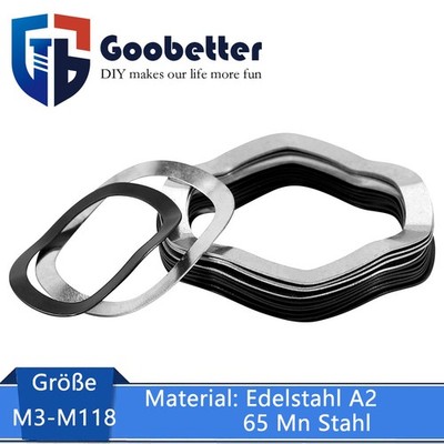 M3-M118 Faltenscheiben Wellenscheiben Unterlegscheiben V2A Edelstahl/65 Mn Stahl