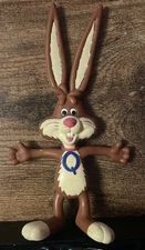 Nestle Quik Nesquik Bendy Bunny Mascot "Quicky" Promo Toy Russ Vintage 6" tall.