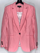 Talbots classic linen single button blazer size 8