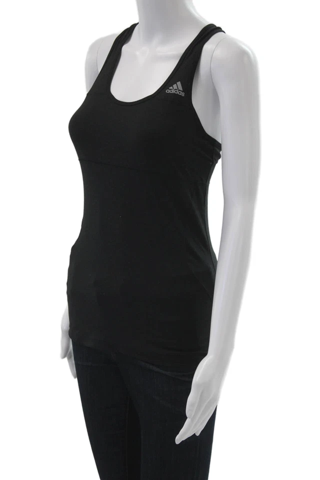 Adidas женщин Майка декольте черный без рукавов полиэстер спандекс размер XS - Изображение 2 из 4