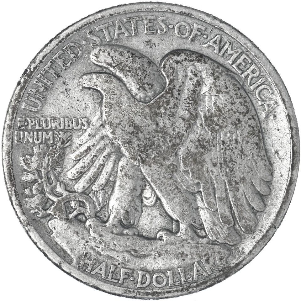 1921 (P) Walking Liberty Half Dollar Very Good 90% Silver Cleaned See Pics K483 - Image 2 of 3