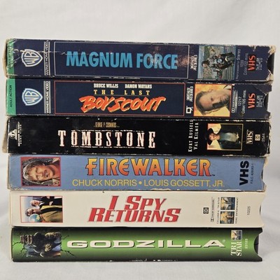 VHS Action Lot Firewalker Returns Magnum Force Godzilla Tombstone Last Boyscout