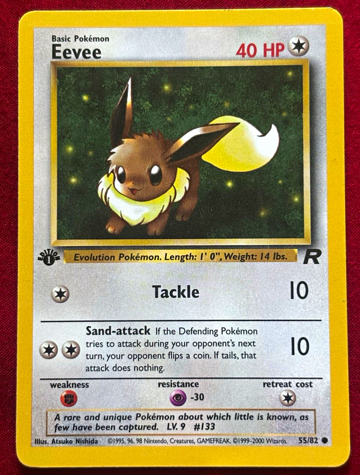 Eevee 55/82 Team Rocket Regular Common Pokemon TCG English 1999 1stED LP