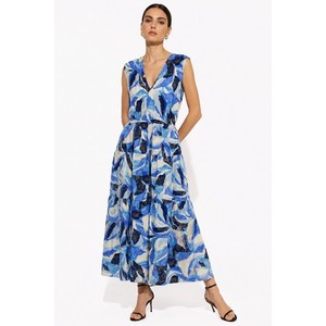 midi length summer dresses Cotton Mint Green Floral Sundress with Pockets Mint Green / Medium Blue Long Sleeve Maxi White dress neckline Elastic waist Short Material:100% Tencel