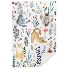 WARDOS Pastoral Cat Kitchen Towels, Lover Mom Lady 16 x 24 inches, White 