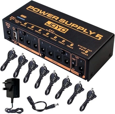 Joyo Gitarren-Effekt-Pedal-Netzteil 8 Ausgänge 9 V 12 V 18 V wiederaufladbar