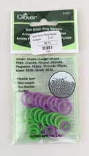 Clover 3107 Soft Stitch Ring Markers Small, Large Color Coded 20 Pieces SM