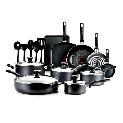 T-fal Ultimate Hard Anodized Nonstick 20 Piece Cookware Set, Grey