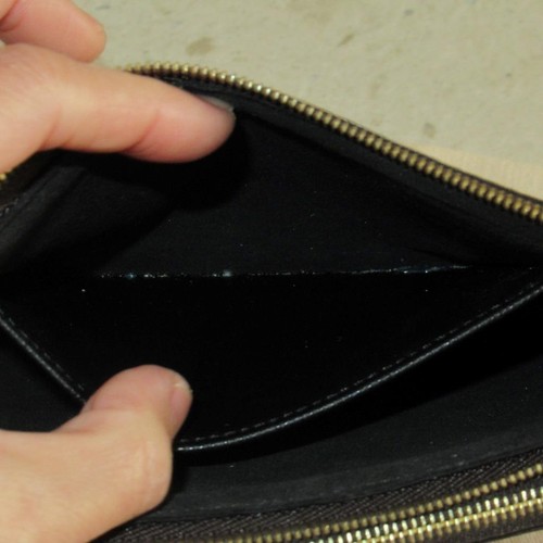 Louis Vuitton Giant Reverse Monogram Double Zip Pochette Pouch Bag Strap $1420+ - Afbeelding 19 van 24