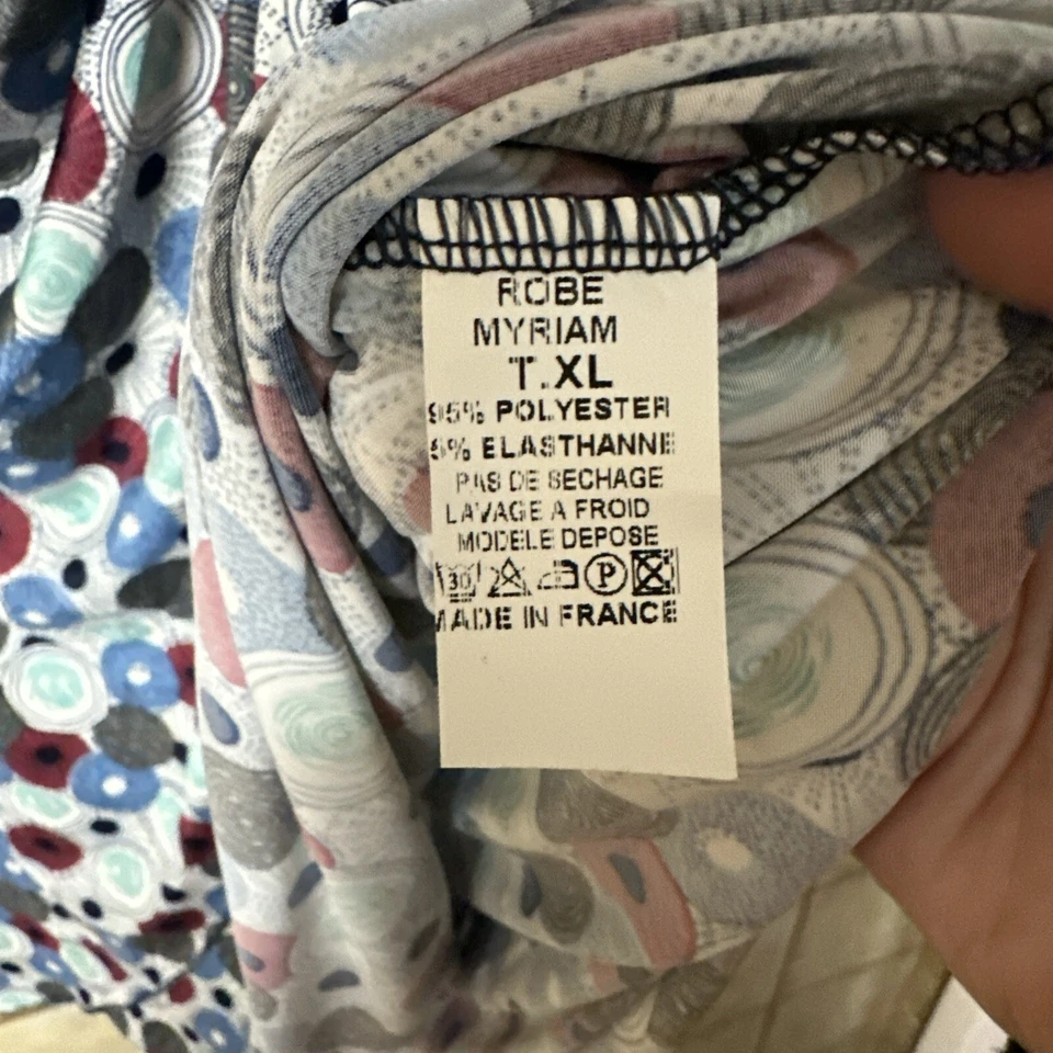 ReVd’elle Paris Side Pleated Body Con 3/4 Sleeve Wrap Dress, Classic core Sz XL Foto 3 de 4