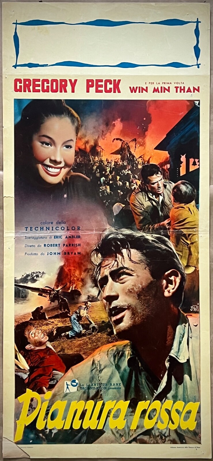Locandina originale film Pianura rossa (1954) - Regia di Robert Parrish