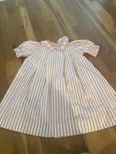 Vintage Pam Kline Girls Size 3T Dress Pink Stripes Polka dots 70s/80s Buttons