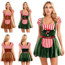 Womens Gingerbread Man Cookie Kitchen Baking Costume Role Play Christmas Cute