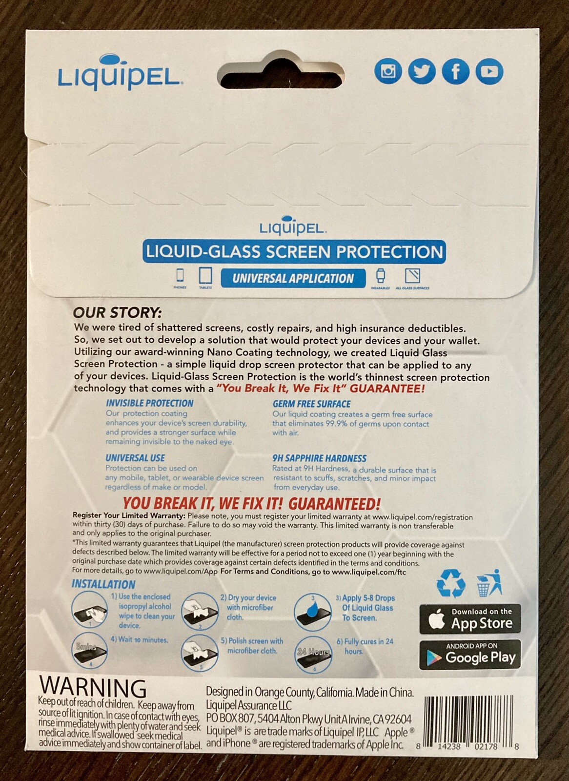 LIQUIPEL Liquid Glass Screen Protector iPhone iPad Android Phones