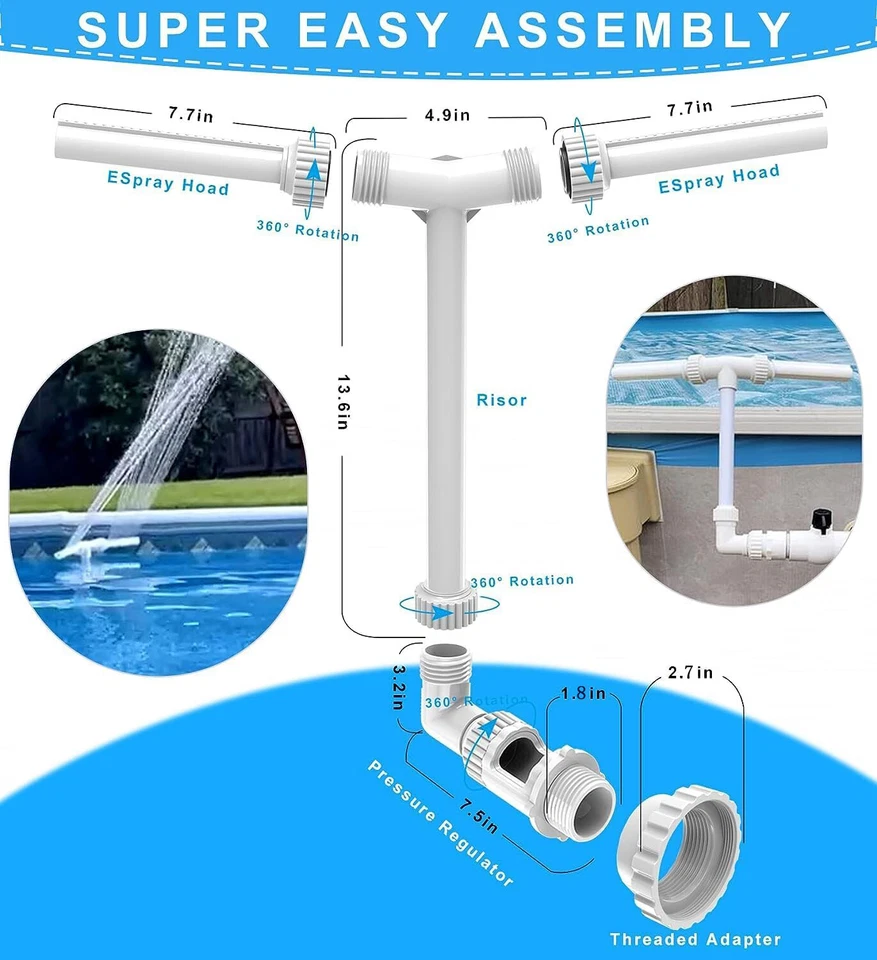 Intex Wasserfontäne Springbrunnen Wasserfall Einstellbar Schwimmen Pool Brunnen - Bild 3 von 4