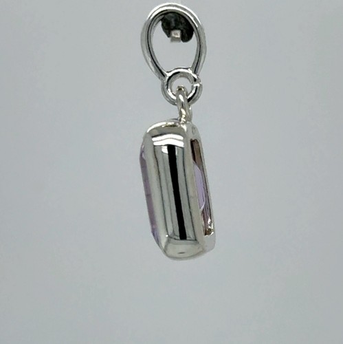 Colgante Facetado Cuadrado/Rectángulo Púrpura AMATISTA - PLATA ESTERLINA 925 #17e - Imagen 8 de 9
