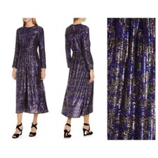 NEW Rachel Comey Astraea Sequin Long Sleeve Midi Dress Size 2