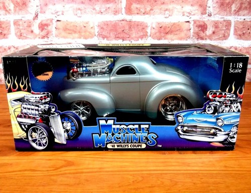 Funline Muscle Machines SILVER '41 WILLYS COUPE Gasser 1:18 DIECAST CAR NIB NOS