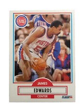 Excellent: Vintage 1990-91 FLEER James Edwards Detroit Pistons Trading Card