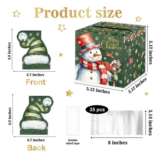 Caja de dinero con forma de feliz Navidad para fiestas de regalos en efectivo - Imagen 7 de 7