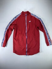 Nike Sportswear Taped Poly Track Full Zip Jacket Big Logo Red Men's Size Small