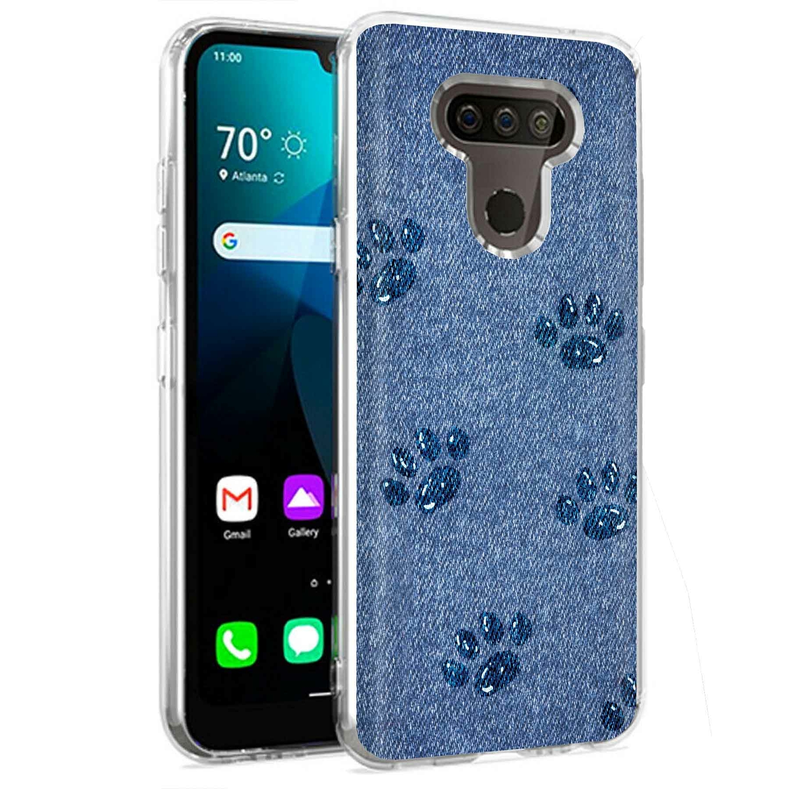 Phone Case for LG Harmony 4,Xpression Plus 3,K40S, Paw Footprints Print