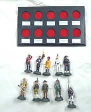 LOTTO SOLDATINI METALLO PIOMBO DIPINTI A MANO ALMIRALL CON ESPOSITORE